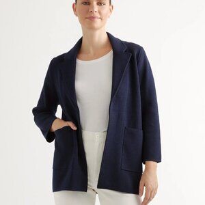 Quince Navy Blue Cotton Knit Blazer - sz XS